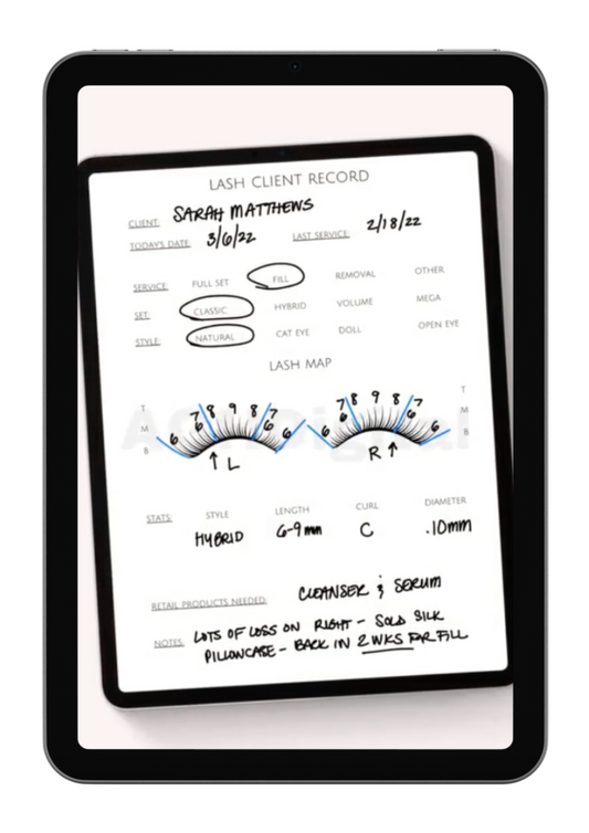 Client lash card + social media planner